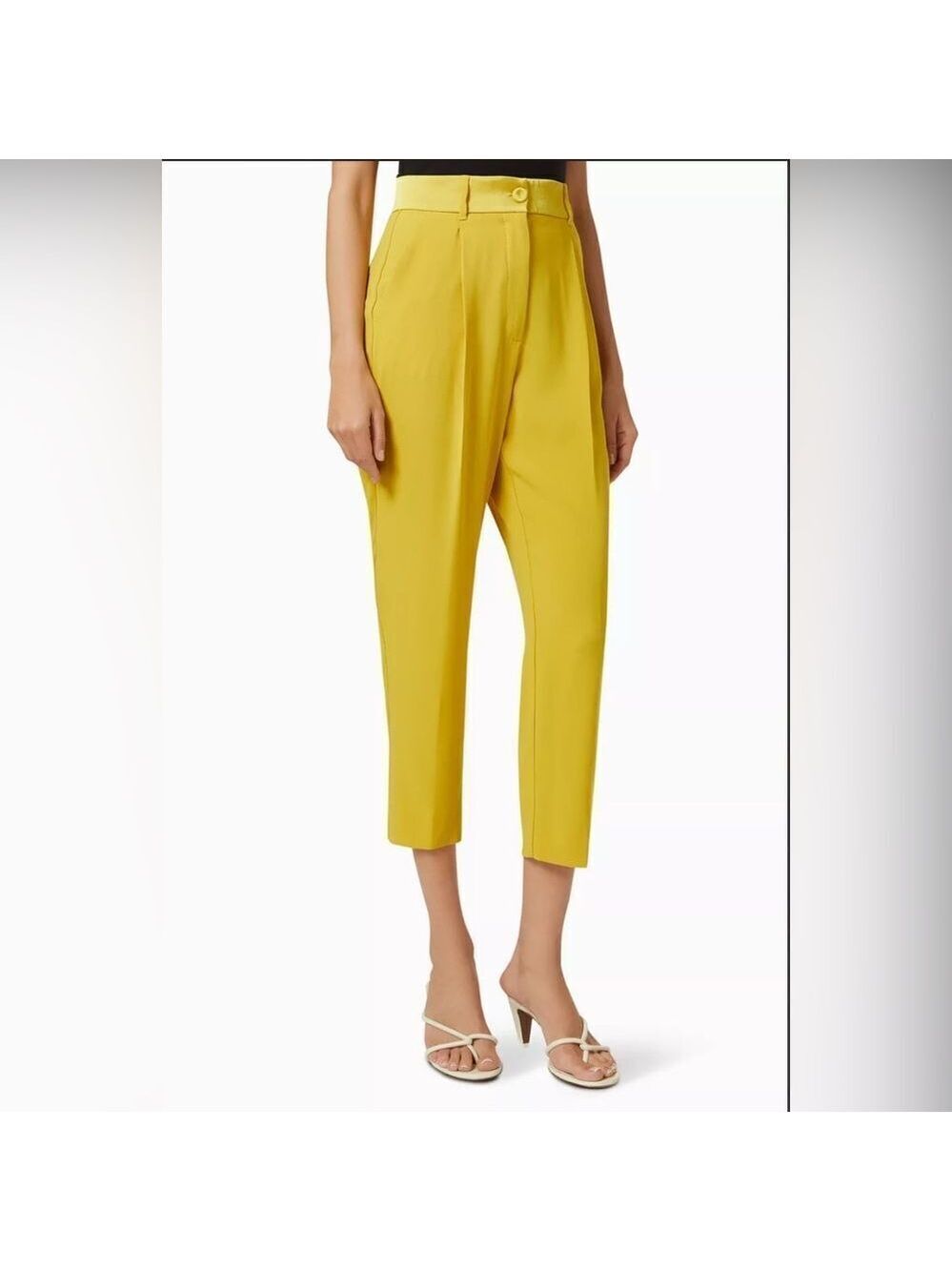 Marella Carina Crepe Back High Rise Cigarette Cropped Pants